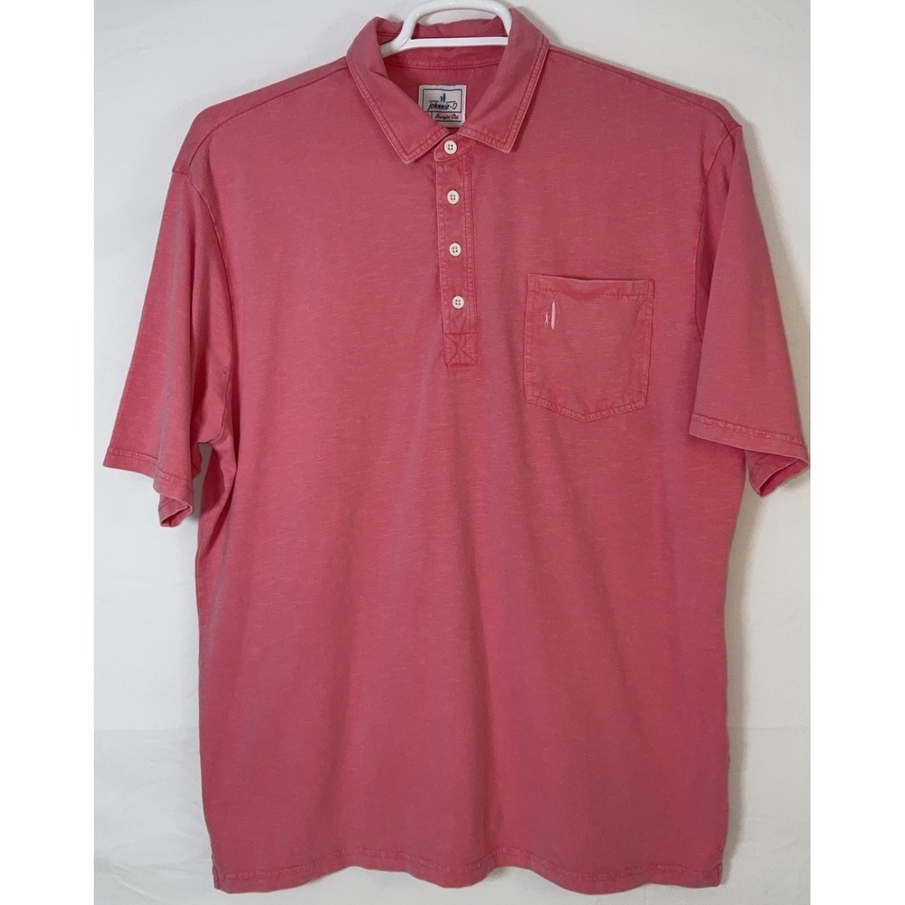 NWOT Men's Johnnie-O Original 4 Button Pocket Polo Shirt Coastal Wash Pink - XL